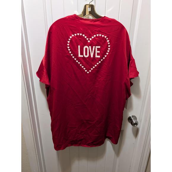 Victoria's Secret Red Valentine Love Cap Sleeve Short Robe One Size NWT MSRP $58 - Picture 3 of 11